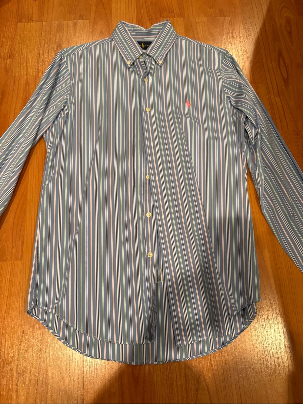 Polo by Ralph Lauren Blue Multi-Stripe Button-Down Shirt. Size Small